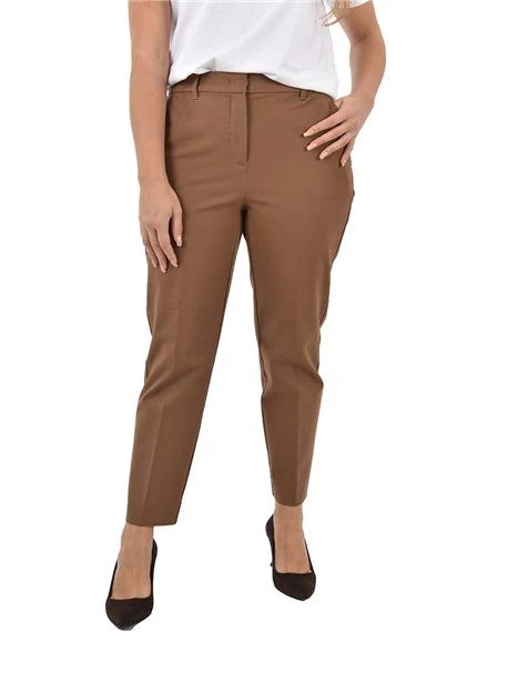 PANTALONE IN MISTO COTONE DONNA BEIGE