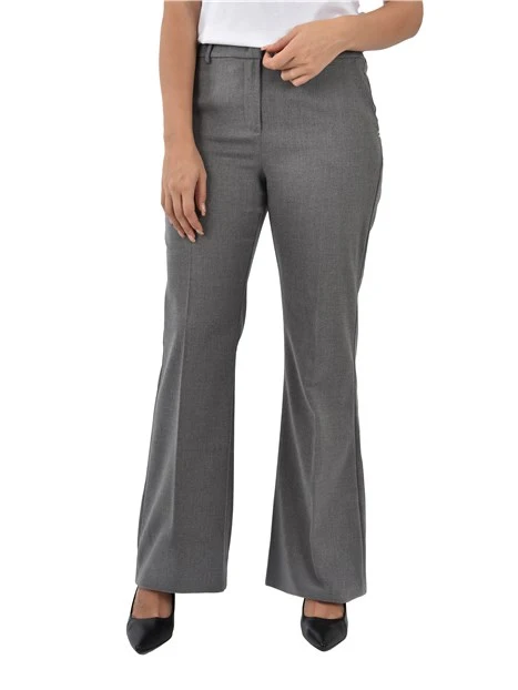 PANTALONE A ZAMPA IN TESSUTO STRETCH DONNA GRIGIO