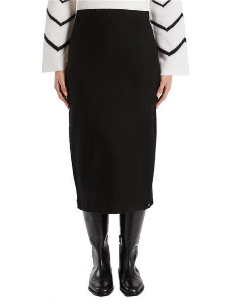 GONNA LUNGA IN PURA LANA DONNA NERO