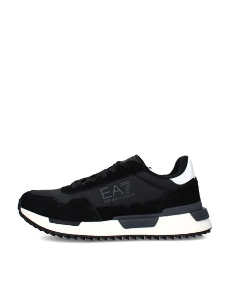 SNEAKERS BASSE IN CAMOSCIO E TESSUTO UOMO NERO