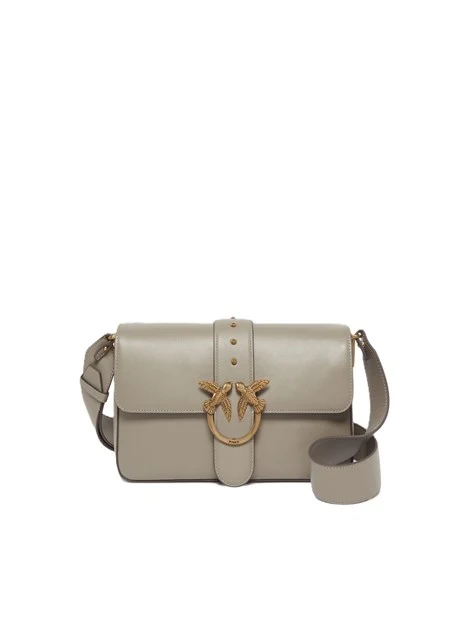 BORSA A SPALLA IN PELLE RETTANGOLARE DONNA BEIGE