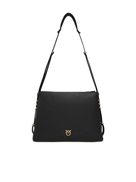 BORSA A SPALLA IN PELLE LISCIA DONNA NERO