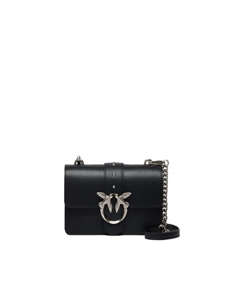 BORSA A TRACOLLA IN PELLE CON CATENA ORO DONNA NERO