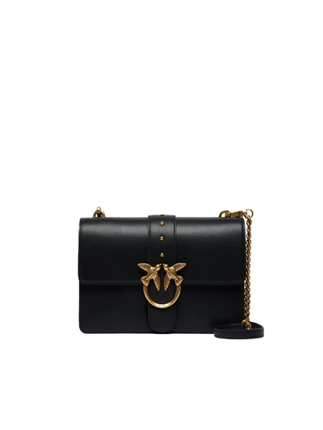 BORSA A TRACOLLA IN PELLE LISCIA DONNA NERO