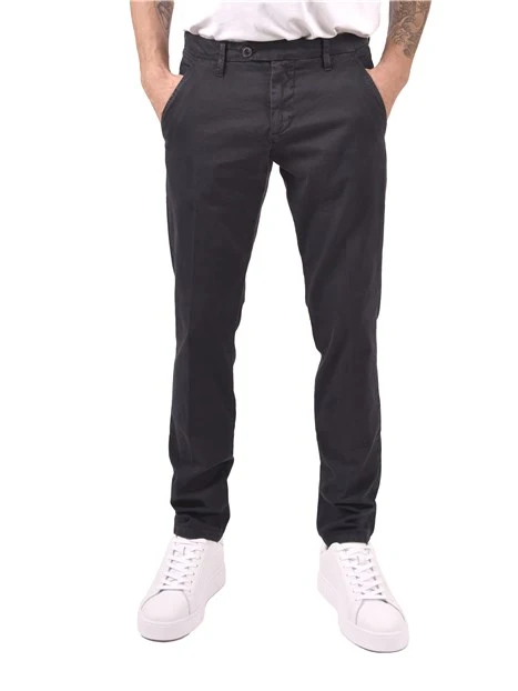 PANTALONI CHINO SLIM FIT IN GARBARDINA UOMO BLU