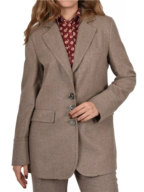 GIACCA DOPPIOPETTO IN MISTO LANA DONNA BEIGE