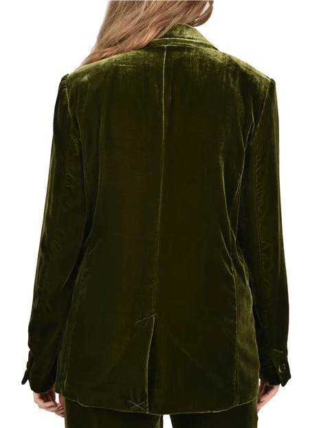 GIACCA DOPPIOPETTO IN VELLUTO MISTO SETA DONNA VERDE
