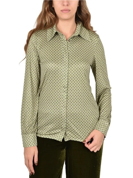 CAMICIA CON STAMPA FANTASIA DONNA VERDE