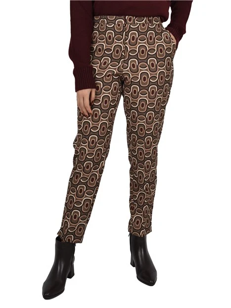 PANTALONE CHINO CON STAMPA DONNA VERDE