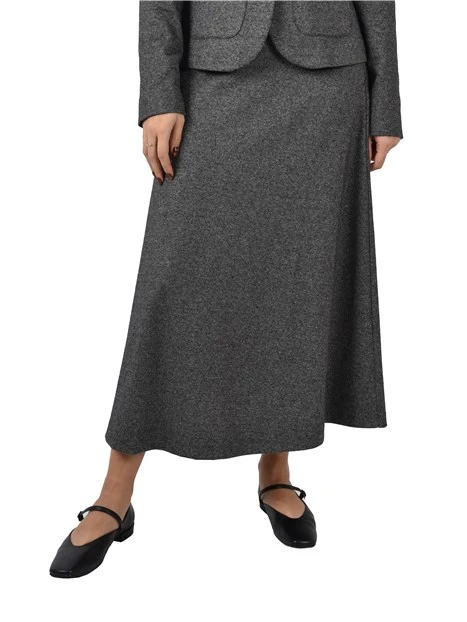 GONNA LUNGA IN JERSEY MISTO COTONE DONNA NERO