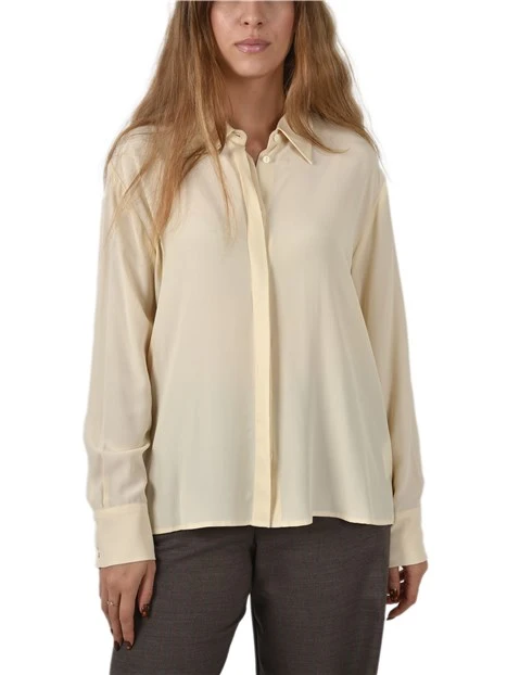 CAMICIA IN MISTO SETA CON SPACCHI LATERALI DONNA AVORIO