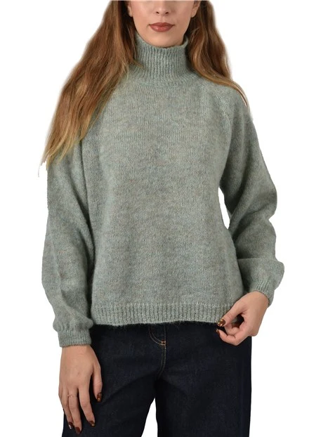 MAGLIA DOLCEVITA IN MISTO ALPACA DONNA VERDE CHIARO