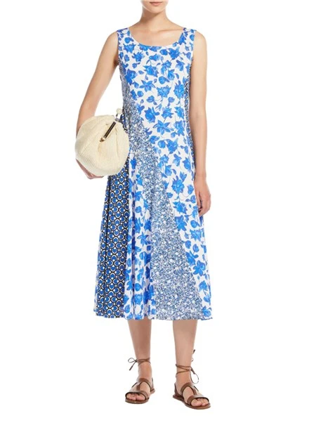 ABITO MIDI A FANTASIA DONNA AZZURRO