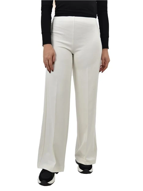 PANTALONI PALAZZO CON ELASTICO IN VITA DONNA BIANCO