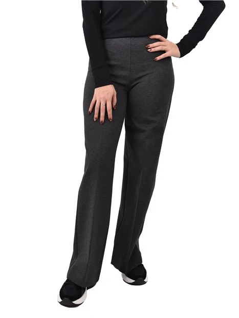 PANTALONI PALAZZO CON ELASTICO IN VITA DONNA ANTRACITE