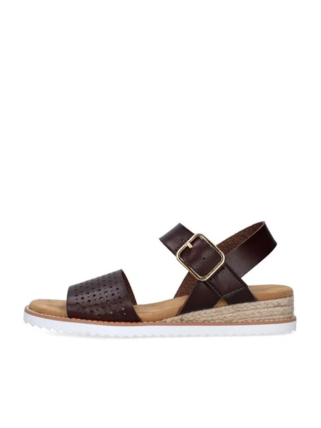SANDALI CON ZEPPA 114143 DONNA MARRONE