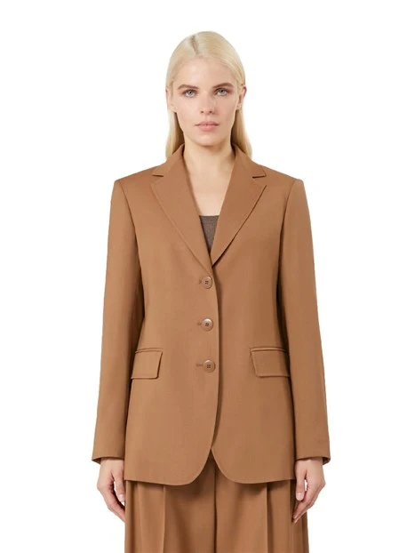 BLAZER IN LANA LEGGERA DONNA MARRONE