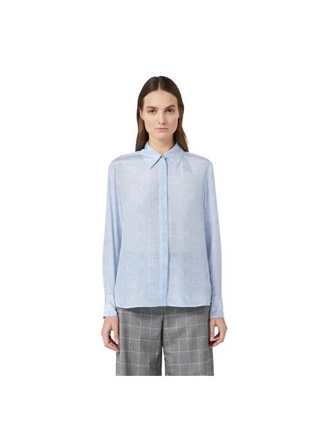 CAMICIA IN SETA STAMPATA DONNA CELESTE