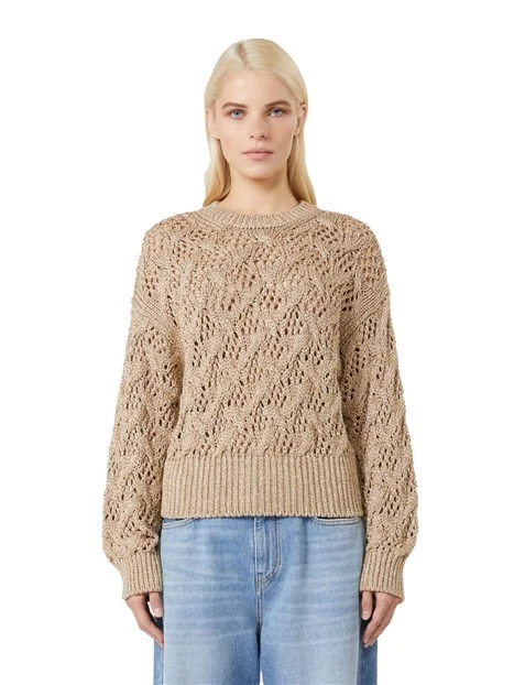 MAGLIA GIROCOLLO IN CORDONETTO DONNA ORO