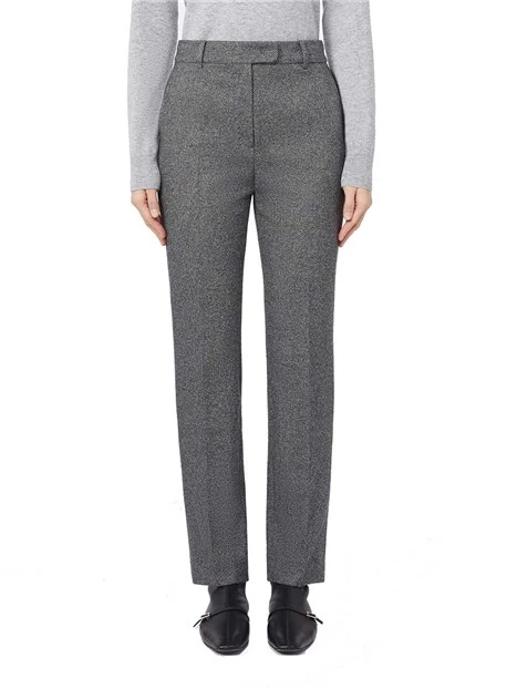 PANTALONI SIGARETTA IN JERSEY CON PIEGA STIRATA DONNA GRIGIO