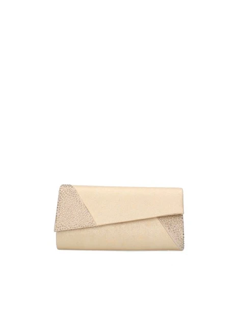 POCHETTE BOLSO CARTERA GLITTERS DETALLE STRASS  DONNA ECRU