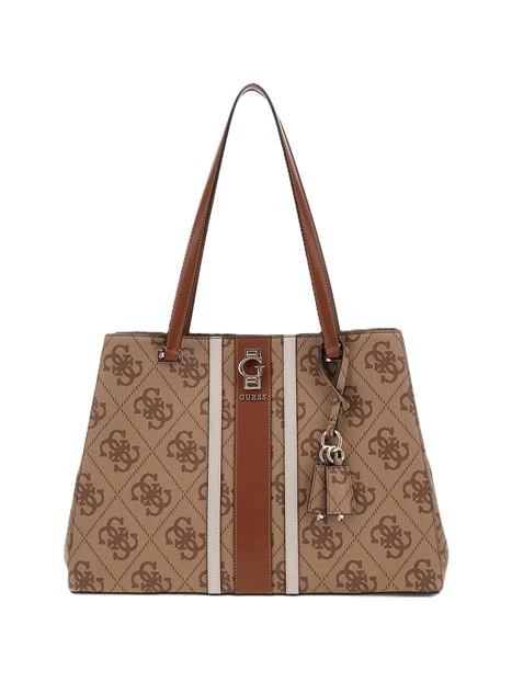 BORSA A SPALLA CON STAMPA MONOGRAM DONNA BEIGE