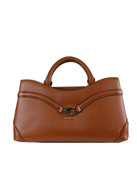 BORSA A MANO IN SIMIPELLE CON DETTAGLI DORATI  DONNA MARRONE