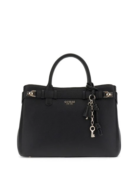 BORSA A MANO CON ZIP E CHARM DONNA NERO