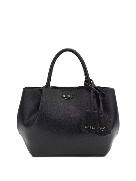 BORSA A MANO GRANDE IN SIMIPELLE CON DOPPIO CHARM DONNA NERO
