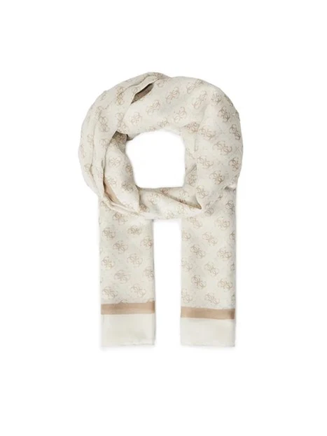 SCIARPA FOULARD CON STAMPA MOTIVO LOGATO DONNA BEIGE CHIARO