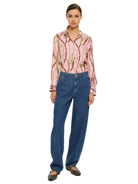 CAMICIA IN VISCOSA CON STAMPA FANTASIA DONNA ROSA