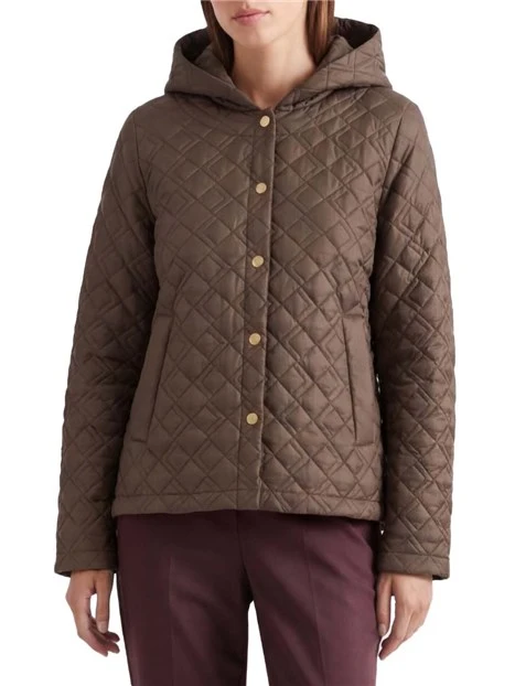 PIUMINO ANTIGOCCIA CORTO TRAPUNTATO DONNA MARRONE