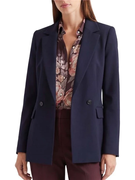 BLAZER DOPPIOPETTO CON TASCHE LATERALI A PATTA DONNE BLU