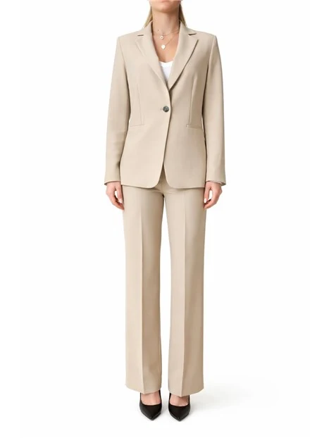 TAILLEUR IN TESSUTO FULIDO CON GIACCA MONOPETTO DONNA BEIGE