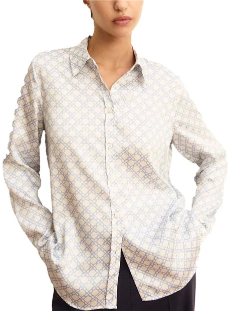 CAMICIA IN TWILL CON STAMPA DONNA BIANCO