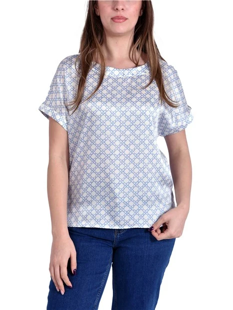 BLUSA SCOLLO A GIRO CON STAMPA DONNA 003 FONDO