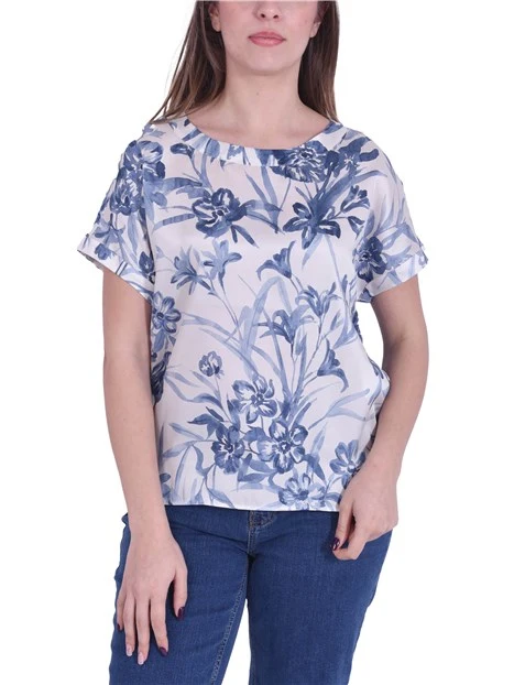 BLUSA SCOLLO A GIRO CON STAMPA DONNA 012 FONDO