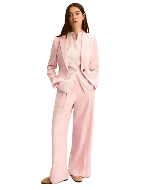 TAILLEUR  IN TESSUTO FLUIDO CON LAMÉ DONNA ROSA