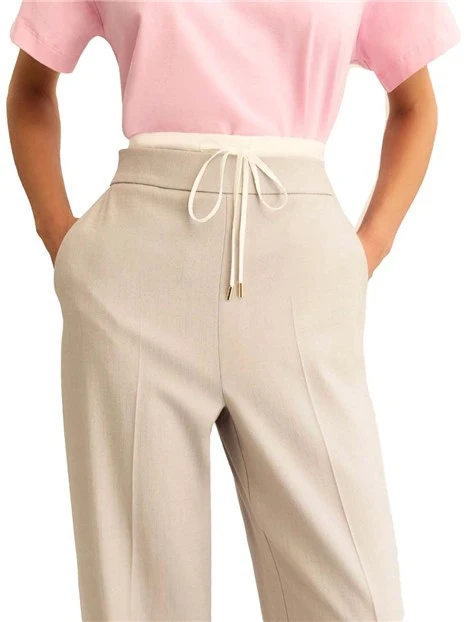 PANTALONI PALAZZO LINEA DRITTA E COULISSE DONNA GRIGIO