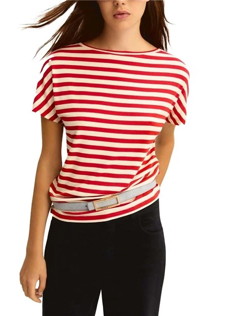 T-SHIRT MANICA CORTA A KIMONO DONNA ROSSO