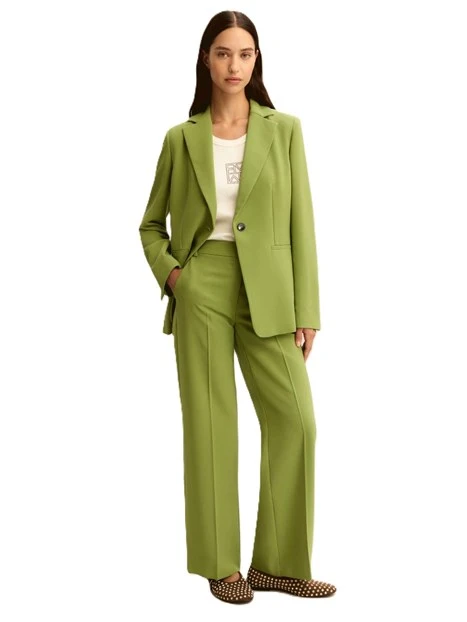 TAILLEUR IN TESSUTO FULIDO CON GIACCA MONOPETTO DONNA VERDE