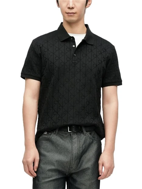 POLO MANICA CORTA IN COTONE LEGGERO E TRASPIRANTE UOMO NERO