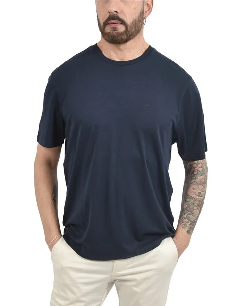 T-SHIRT MANICA CORTA IN COTONE PIMA CON LOGO UOMO BLU