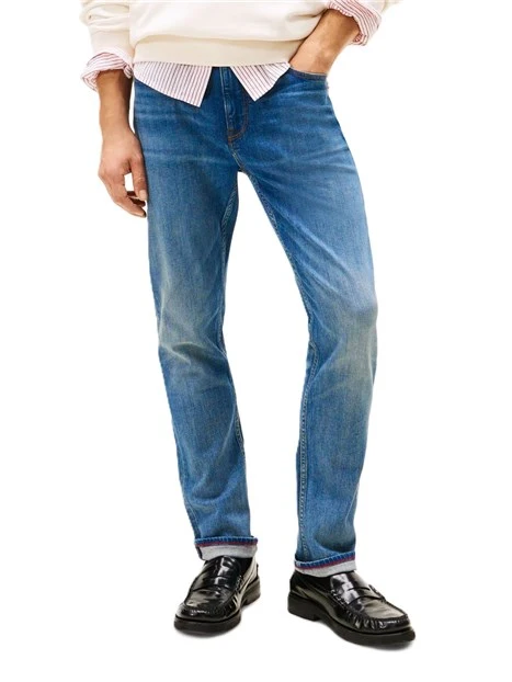 JEANS REGULAR CON LAVAGGIO SLAVATO UOMO BLU