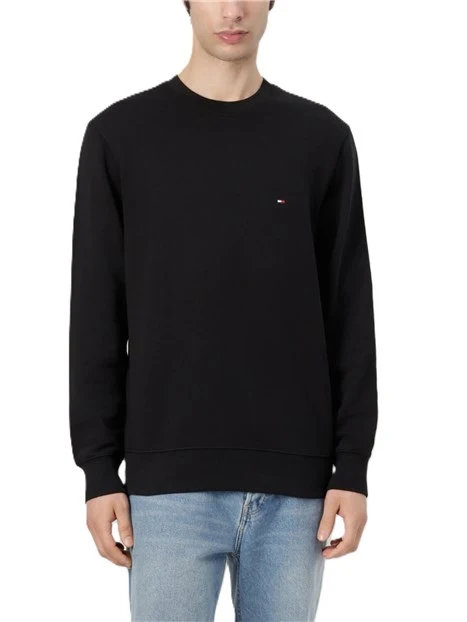 MAGLIA GIROCOLLO CON LOGO E POLSI E FONDO ELASTICI UOMO NERO