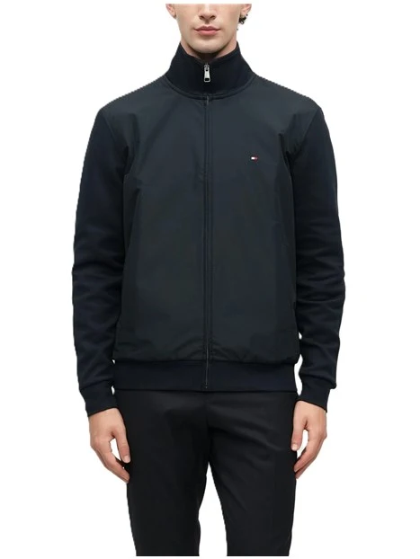 GIACCA UOMO CON ZIP E COLLETTO ALLA COREANA BLU SCURO