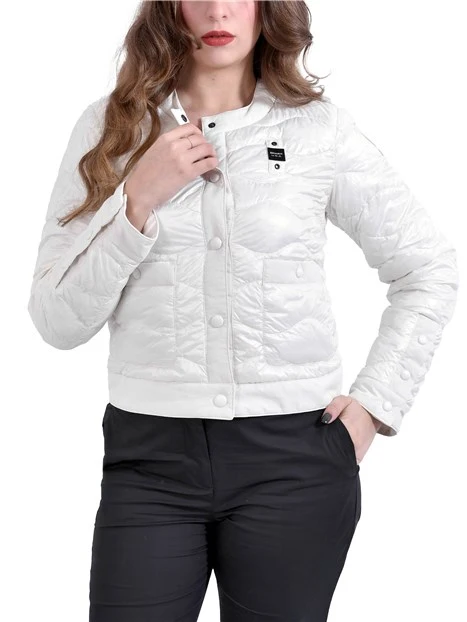 PIUMINO CORTO CON COLLO ALTO DONNA BIANCO