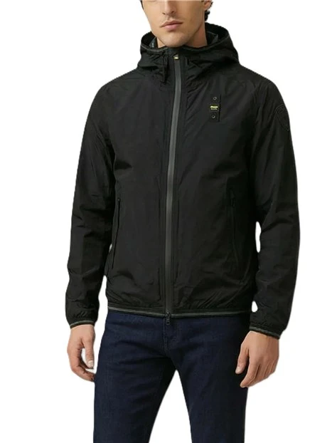 GIACCA IN NYLON CON CAPPUCCIO UOMO NERO