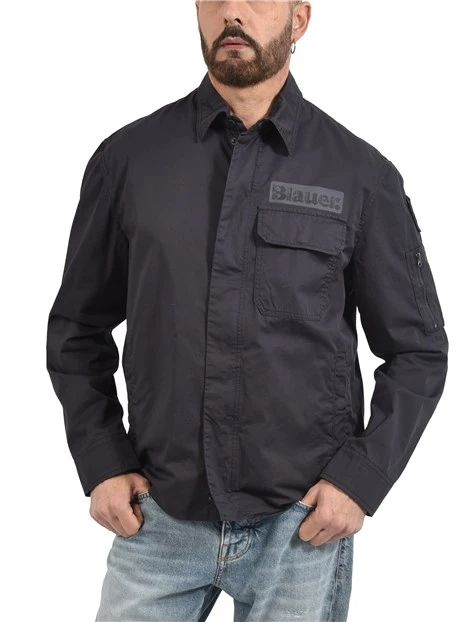 GIACCA MULTITASCHE CON ZIP E BOTTONI UOMO BLU