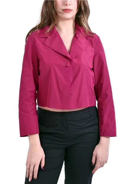 GIACCA CORTA CON BOTTONE SINGOLO RIVESTINO DONNA FUCSIA